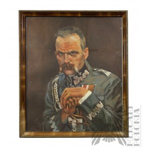 Na Podstawie Wojciech Kossak (1856-1842) - Portret Marszałka Józefa Piłsudskiego, Wydruk na Papierze