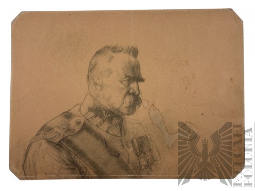 Zdzisław Czermański (1896-1970) - Grafika Józef Piłsudski (Fragment), z : “Józef Piłsudski w 13 planszach”, 1935 r.