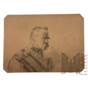 Zdzisław Czermański (1896-1970) - Grafika Józef Piłsudski (Fragment), z : “Józef Piłsudski w 13 planszach”, 1935 r.