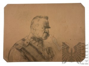 Zdzislaw Czermanski (1896-1970) - Graphic of Józef Piłsudski (Fragment), from : 