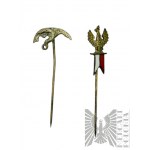 Two Pins: Miniature Pilot Badge, Patriotic Eagle.