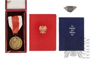 PRL - Medal for Meritorious Service to National Defense and Badge of Honor for Meritorious Service to Warsaw.