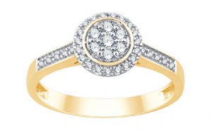 GOLD RING WITH LAB GROWN DIAMONDS - 453 LG