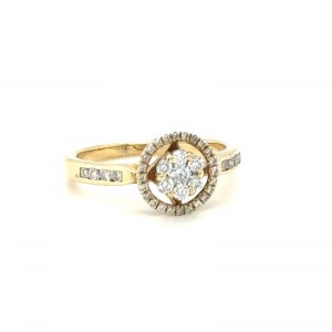 YELLOW GOLD RING - 2.20 GR WITH DIAMONDS - DH-R201