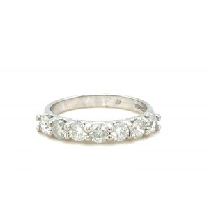 14K WHITE GOLD RING 2.72 GR HALF ETERNITY WITH 1.27 CARAT NATURAL DIAMONDS - RNG40804