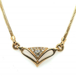 18K YELLOW GOLD NECKLACE 22.48 GR WITH DIAMONDS AND BRILLIANTS - DH-T102