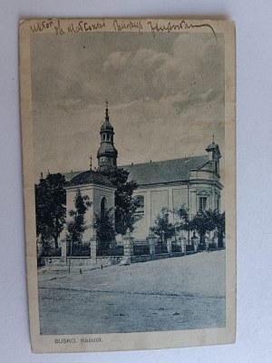 POHLEDNICE KOSTEL BUSKO ZDRÓJ ZNÁMKA 1929