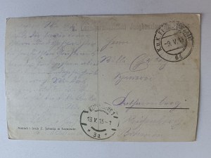 POSTCARD TARNÓW MICKIEWICZ MONUMENT STAMP 1915