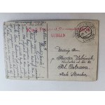 POSTCARD LUBLIN SASKI CUCUMBER, STAMP 1918