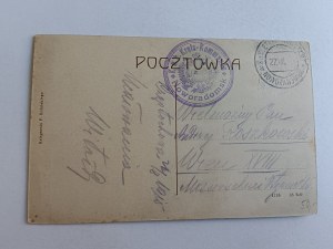 POCZTÓWKA CZĘSTOCHOWA, KOŚCIÓŁ ŚW BARBARY, STEMPEL, PIECZĄTKA, 1915 R