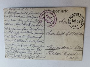 POHLEDNICE POLSKÁ RUSKÁ VESNICE, DŮM, STOH, 1915, ZNÁMKA, ŽITAVA