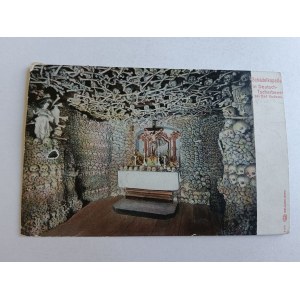 POCZTÓWKA CZERMNA KUDOWA, KAPLICA CZASZEK, STEMPEL, ZNACZEK 1912 R