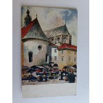 POSTCARD KRAKOW MAŁY RYNEK, FRANCKA, COFFEE, STAMP, STAMP 1928
