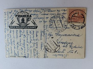 POSTCARD KRAKOW MAŁY RYNEK, FRANCKA, COFFEE, STAMP, STAMP 1928