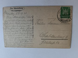 POSTCARD MALBORK MARIENBURG CASTLE, STAMP, STAMP 1925