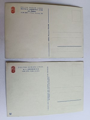 SET OF 2 POSTCARDS SHIP MS BRODNICA, SHIP MS BATORY
