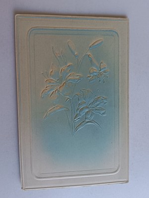CARTE POSTALE D'ART FLEURS GAUFRÉES