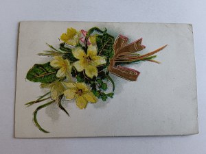 CARTE POSTALE ART FLEURS GAUFRÉES