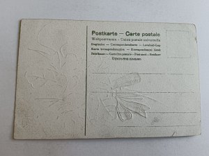 CARTE POSTALE ART FLEURS GAUFRÉES