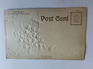 CARTE POSTALE ART FLEURS GAUFRÉES