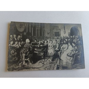 POCZTÓWKA MALARSTWO FRANZ LISZT FORTEPIAN