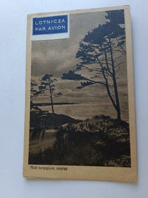 CARTE POSTALE BALTIQUE BORD DE MER PAR AVION TIMBRE, TIMBRE
