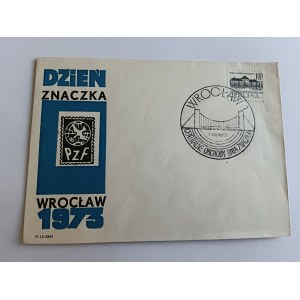 KOPERTA, ZNACZEK WROCŁAW 1973 R DZIEŃ ZNACZKA, PIECZĄTKA