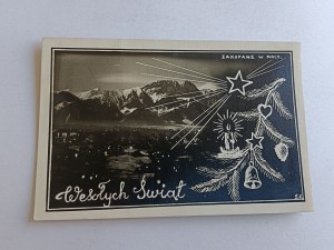 CARTE POSTALE DE NOËL ZAKOPANE LA NUIT