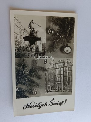 PHOTO GDANSK FONTAINE DE NOËL