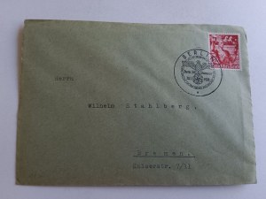 ENVELOPE BREMEN BERLIN STAMP SWASTIKA STAMP 1938