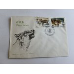 ENVELOPE WOLF CANIS LUPUS, STAMP, PANDA WWF STAMP