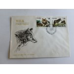 ENVELOPE WOLF CANIS LUPUS, STAMP, PANDA WWF STAMP