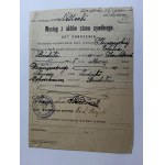 EXTRACT FROM BIRTH CERTIFICATE ZBUCZYN POWIAT SIEDLCE 1920, STAMP, SIGNATURES