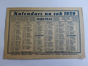 CALENDAR YEAR 1929 YOUNG POLAND
