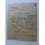 MARRIAGE CERTIFICATE ZWIERZYNIEC POWIAT ZAMOSC, MIĘDZYRZECZ, 1930, STAMP, SEALS, SIGNATURES