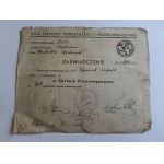 ZAŚWIADCZENIE KURS OBRONA PRZECIWGAZOWA, LIGA OBRONY POWIETRZNEJ I PRZECIWGAZOWA CZĘSTOCHOWA , 1932 YEAR, STEMPLE, PODPISY