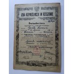 CERTIFICATE OF JOURNEYMAN EXAMINATION RZESZOW, 1945