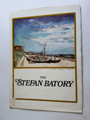LUNCHEON CARD MOTIF S. ŻURAWSKI WŁADYSŁAWOWO SHIP, SHIP TSS STEFAN BATORY 1981, POLISH OCEAN LINER MOTIF S. ŻURAWSKI WŁADYSŁAWOWO