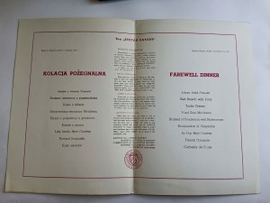 KARTA VEČEŘE, PROGRAM DNE MOTIV S. WYSPAŃSKI PORTRÉT LODI, TSS STEFAN BATORY 1981, POLSKÝ ZAOCEÁNSKÝ PARNÍK MOTIV S. ŻURAWSKI WŁADYSŁAWOWO