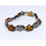 Silver bracelet with amber