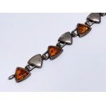 Silver bracelet with amber