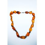 Gorgeous transparent natural amber necklace with openwork elements