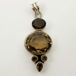 Silver Pendant with Smoky Quartz