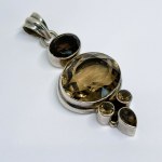 Silver Pendant with Smoky Quartz