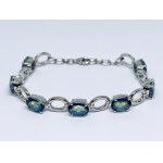 Silver bracelet with mystic quartz