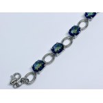 Silver bracelet with mystic quartz