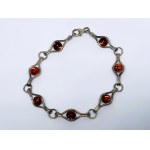 Silver bracelet with amber