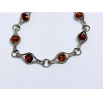 Silver bracelet with amber
