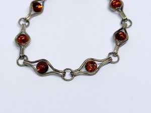 Silver bracelet with amber