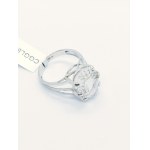 Ring with mountain crystal 11.58 ct, 925 silver, Gemporia certificate